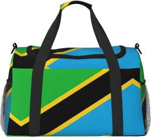 Tanzania Flag Print Weekender Bag Large Capacity Hand Travel Bag Carry On Tote Airplane Travel Tote
