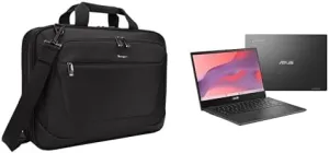 Targus CityLite 15.6" Laptop Briefcase and ASUS 14" Chromebook CM1402CM2A-DS44 with MediaTek Processor, 4GB RAM, 64GB Storage