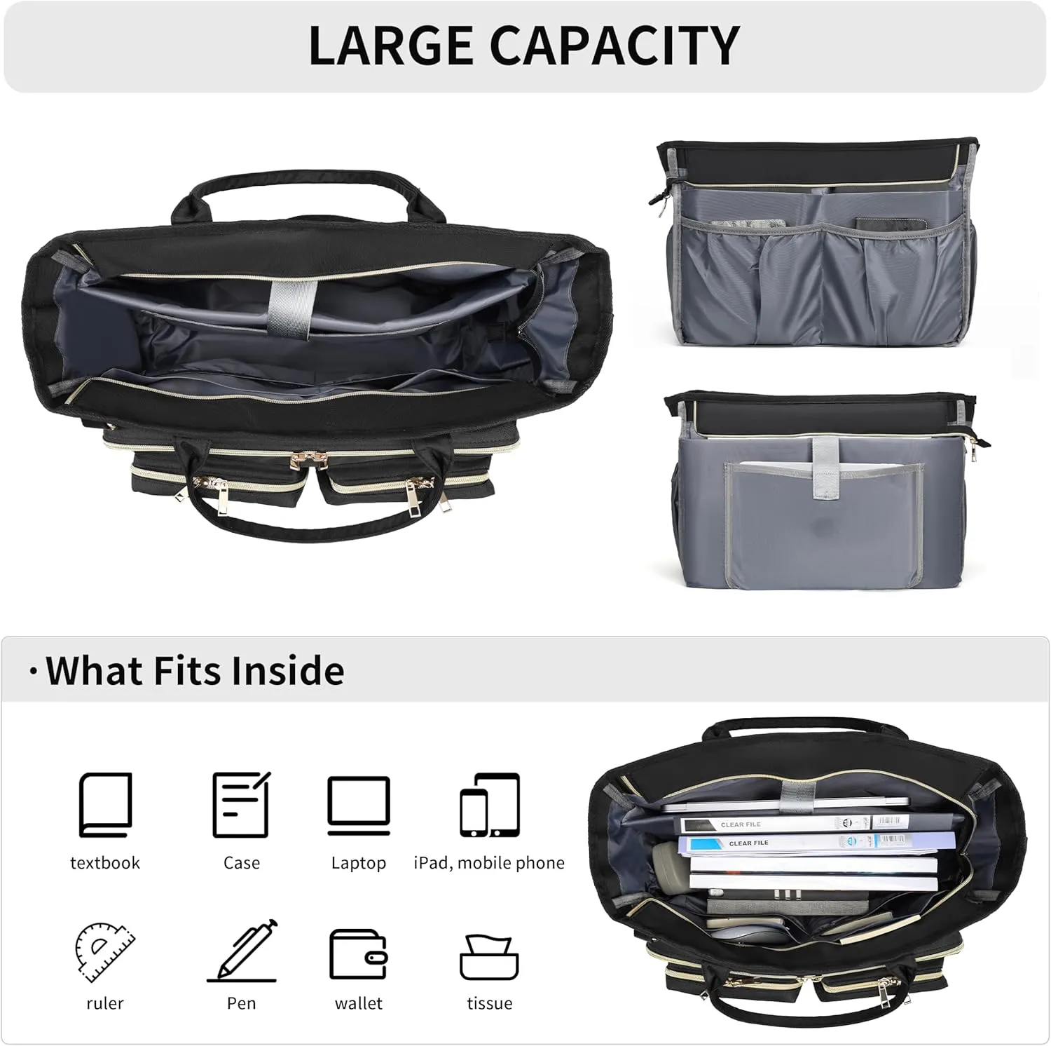 Teacher Tote Bag with Laptop Compartment, Travel Tote Bag for Sports, Work