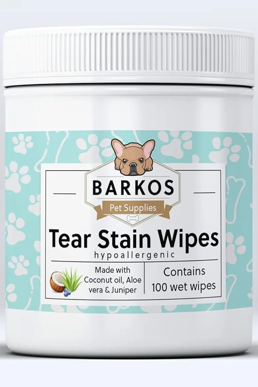 Tear Stain Wipes for Dogs and Cats | 100 ct Presoaked & Textured Eye & Face Wipes | Remove Discharge & Mucus Secretions