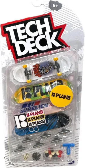 TECH DECK Sk8shop Bonus Pack Mini Finger Skateboard Multi Pack 2022 Series (Plan B (4 Pack))
