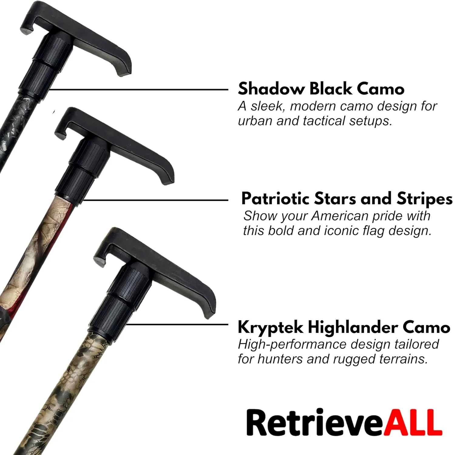 Telescoping Cargo Tool/Multi-Use Cargo Retriever/Extendable Reaching Aid/Reacher/Grabber - Marsh Grass Camo