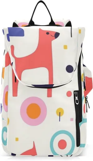 Tennis Bag Tennis Backpack for Women Men, Tennis Bag Holds 2 Rackets, Pickleball Paddles Balls, Badminton Squash, Cute Illustration Dog (3)