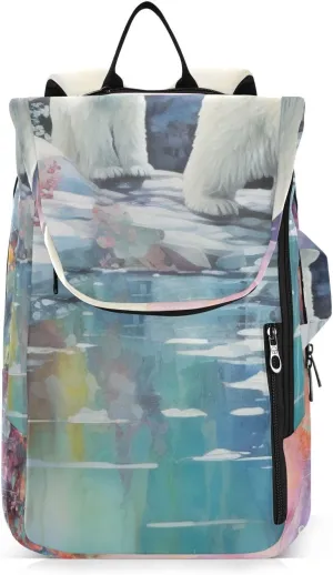 Tennis Bag Tennis Backpack for Women Men, Tennis Bag Holds 2 Rackets, Pickleball Paddles Balls, Badminton Squash, Polar Bear (35)