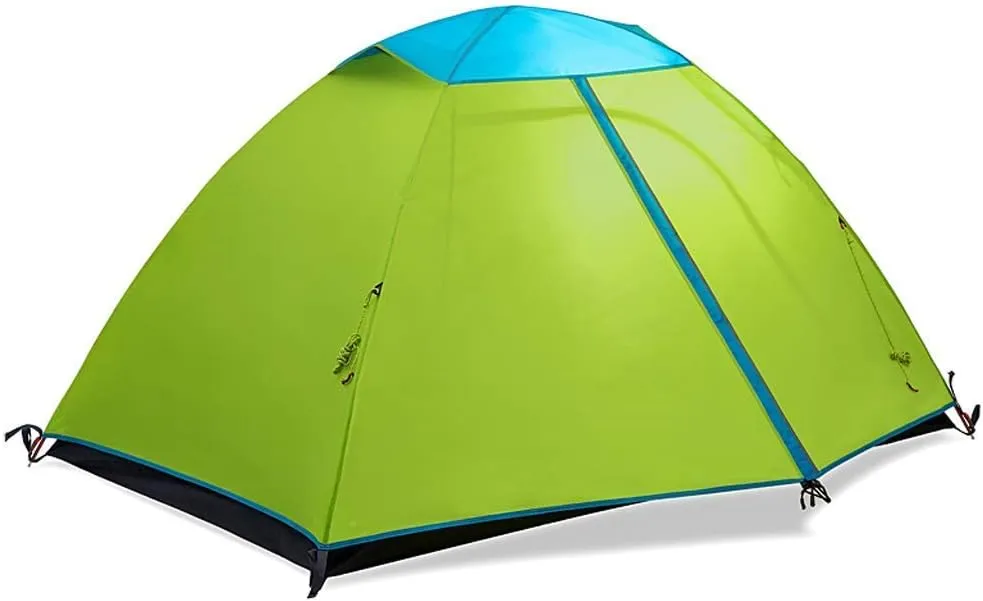Tent Camping Double Layer Rainproof Lightweight Dome Tent Outdoor Travel Portable Couple Tent,Green