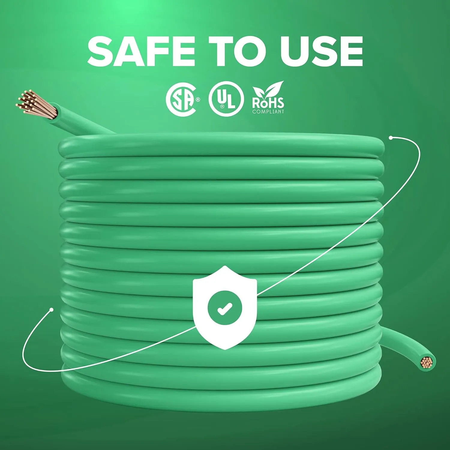 THE CIMPLE CO 100 Feet (30 Meter) - Insulated Stranded Copper THHN/THWN Wire - 14 AWG, Made in The USA, Residential, Commercial, Industrial, Grounding, Electrical Rated for 600 Volts - in Green