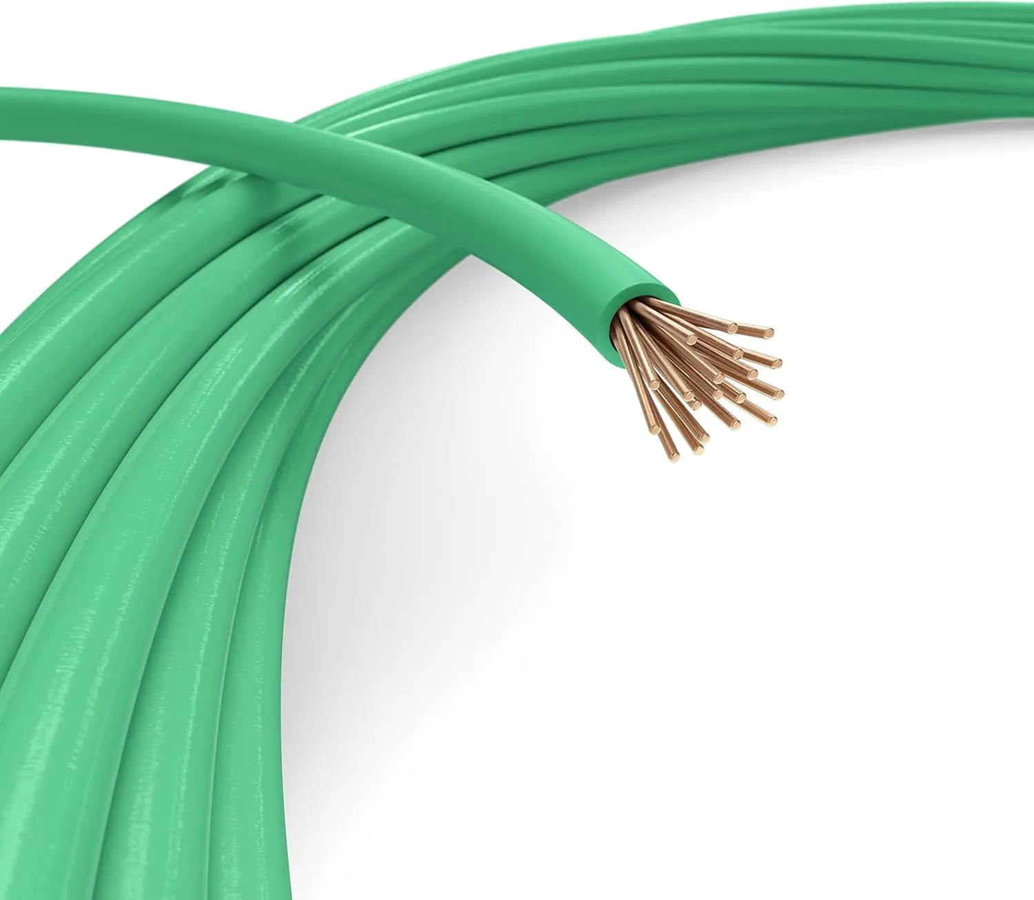THE CIMPLE CO 100 Feet (30 Meter) - Insulated Stranded Copper THHN/THWN Wire - 14 AWG, Made in The USA, Residential, Commercial, Industrial, Grounding, Electrical Rated for 600 Volts - in Green