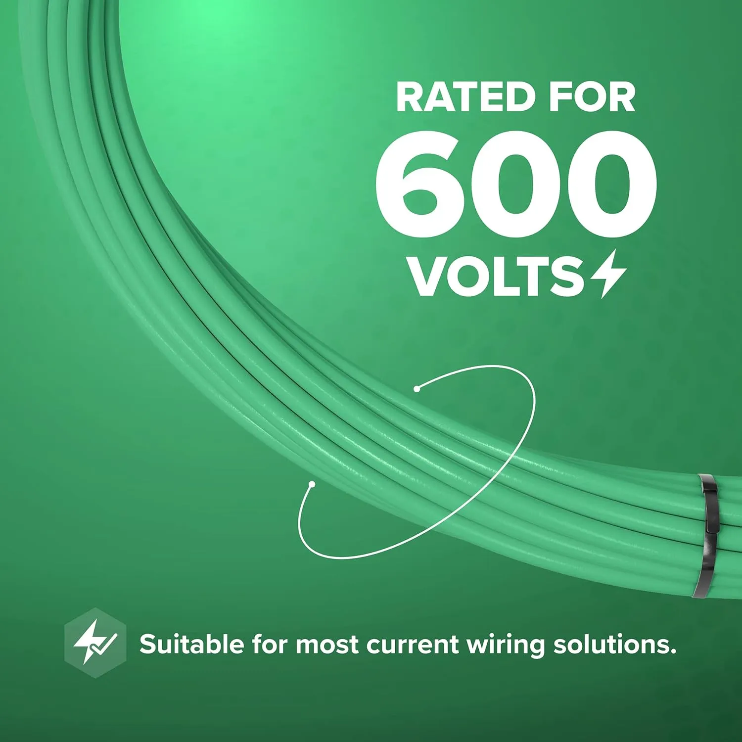THE CIMPLE CO 100 Feet (30 Meter) - Insulated Stranded Copper THHN/THWN Wire - 14 AWG, Made in The USA, Residential, Commercial, Industrial, Grounding, Electrical Rated for 600 Volts - in Green
