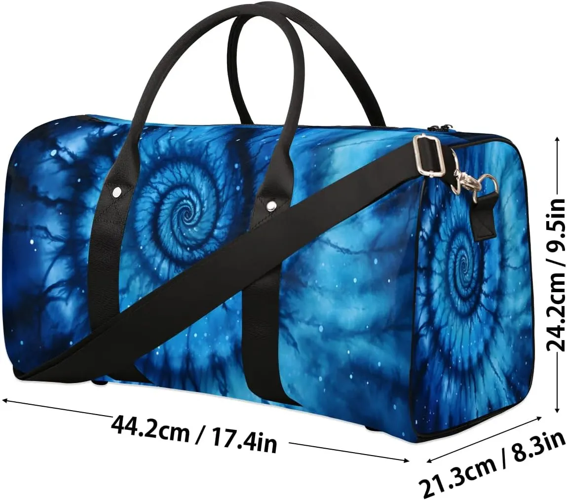 Tie Dye Travel Duffel Bag for Women Men Waterproof Foldable Overnight Weekender Bag Large Capacity Sports Gym Bag