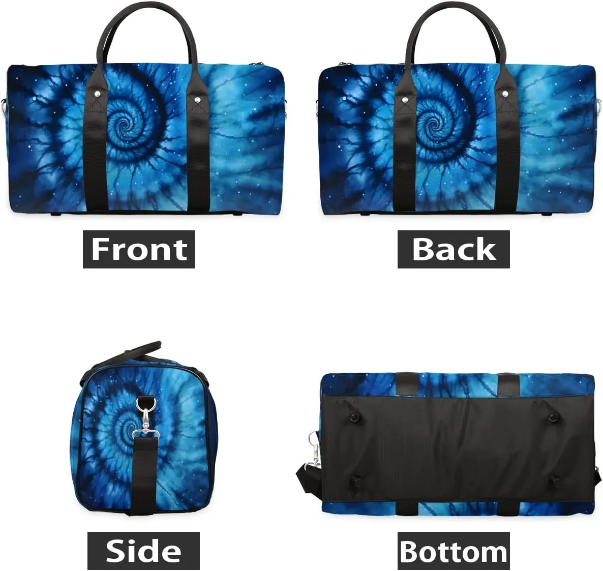 Tie Dye Travel Duffel Bag for Women Men Waterproof Foldable Overnight Weekender Bag Large Capacity Sports Gym Bag