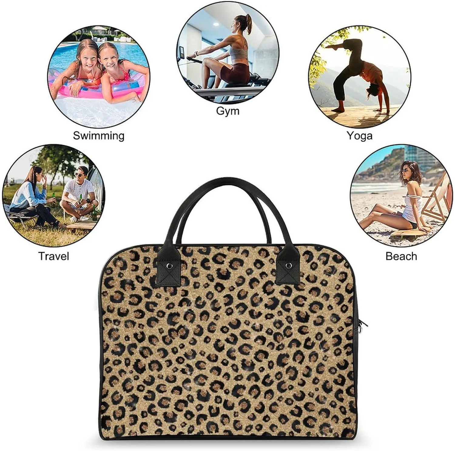 TigerPrint Fashionable Large Capacity Travel Handbag Unisex