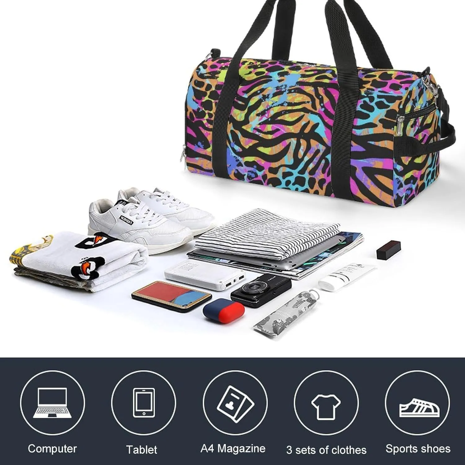 TigerPrint Portable Large Capacity Fully Printed Fitness Bag Unisex