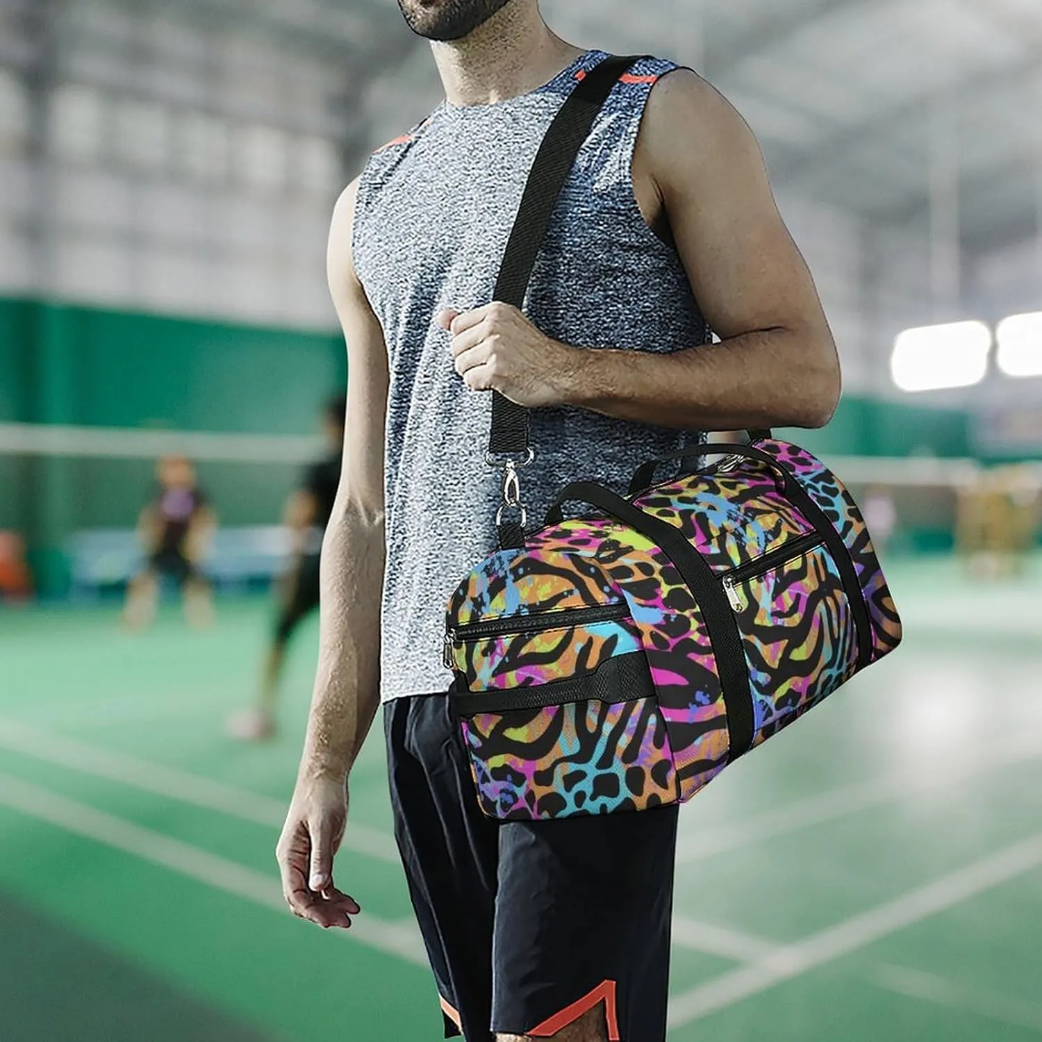 TigerPrint Portable Large Capacity Fully Printed Fitness Bag Unisex