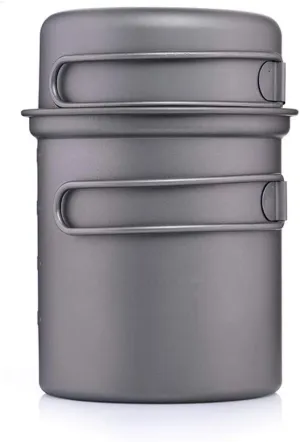 Titanium Camping Cookware Outdoor Cooking Set Pot Hiking Trekking Travel