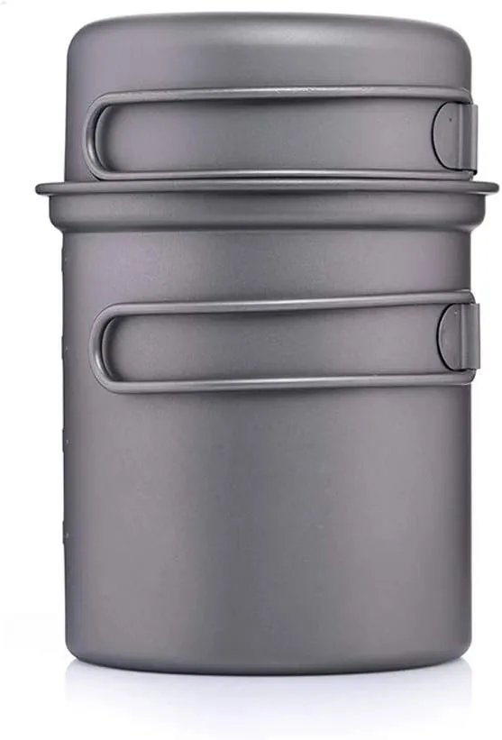 Titanium Camping Cookware Outdoor Cooking Set Pot Hiking Trekking Travel