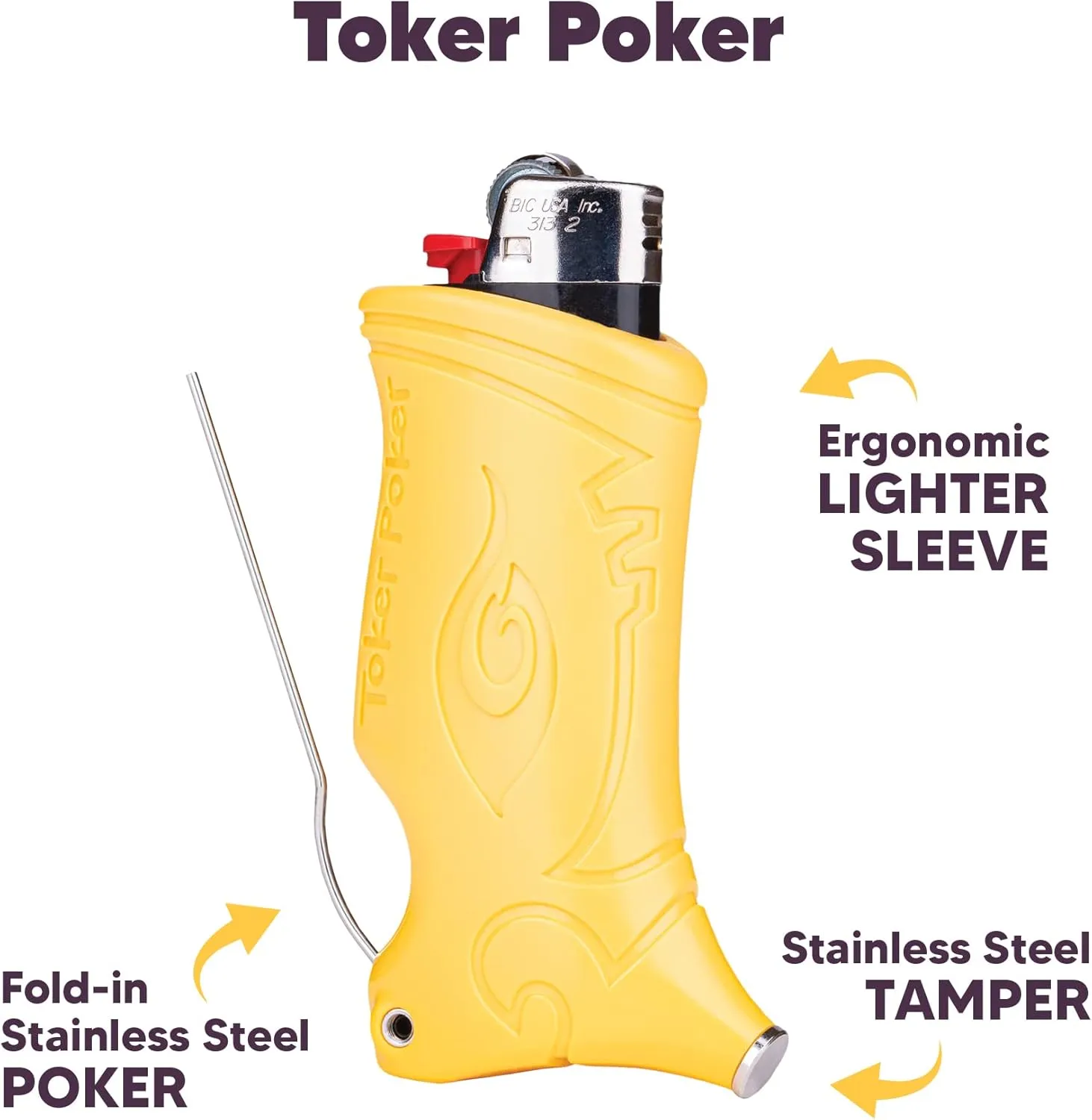 Toker Poker - Bic Lighter Case Multi Tool, Earth Echo Design, All Inclusive Tool for Camping and Other