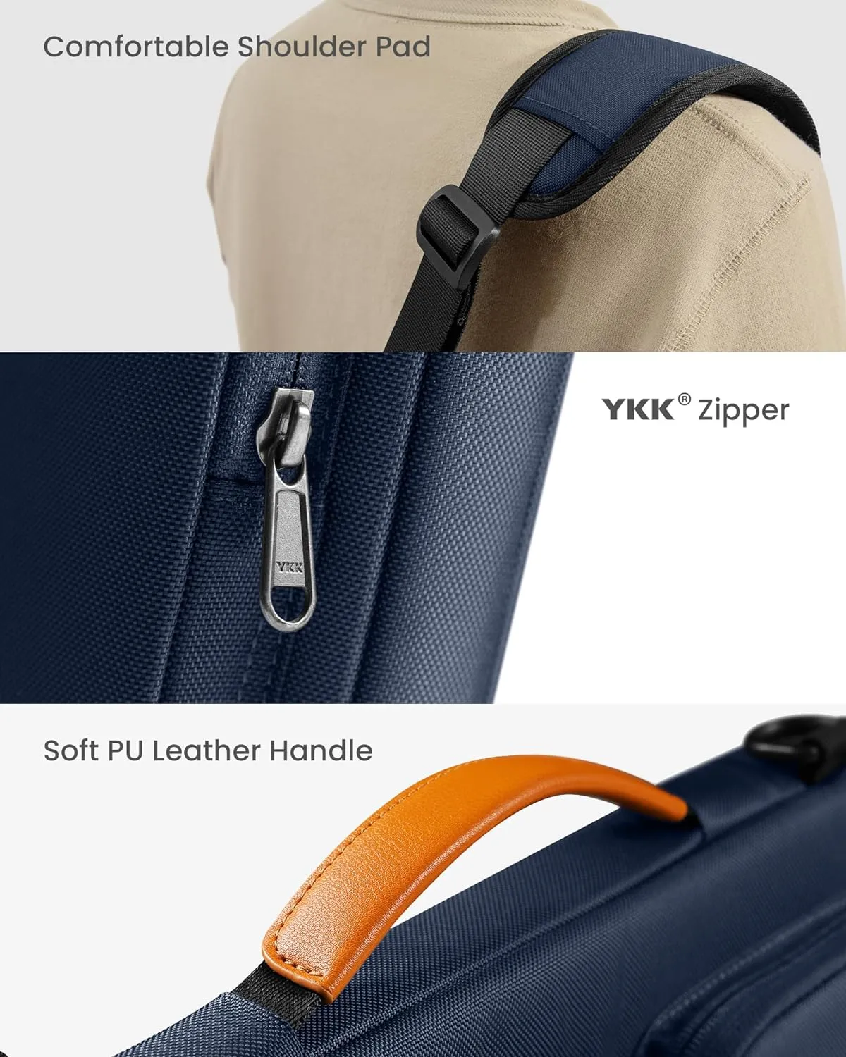 tomtoc 360 Protective Laptop Shoulder Bag for 13 Inch 2025 MacBook Air M4/A3240, M3/A3113, M2/A2681, M1/A2337, MacBook Pro M2/M1, 13-in Surface Pro 11th AI/10/9, Water-resistant Accessory Case