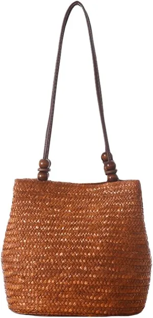 TONWHAR European Style Straw Bag Purse Woven Summer Beach Tote for women