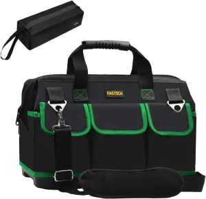 Tool Bag 15 Inch, Heavy Duty Tools Bag, Waterproof Tool Bag, Small Tool Organizer Bag, Tool Kit For Tool Storage, Wide Mouth Tool Tote For Men And Woman (Green15IN)