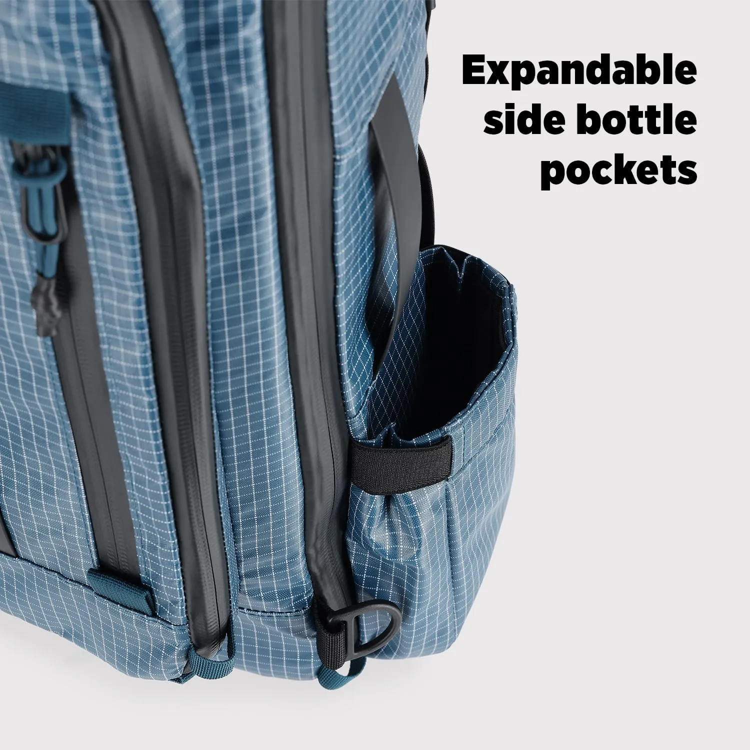 Topo Designs Global Travel Bag 30-40 Liter - Carry-on Compliant Versatile Pack, 3 Carry Options, External Laptop Sleeve (Eco-Friendly, 30L, Apex Pond Blue)