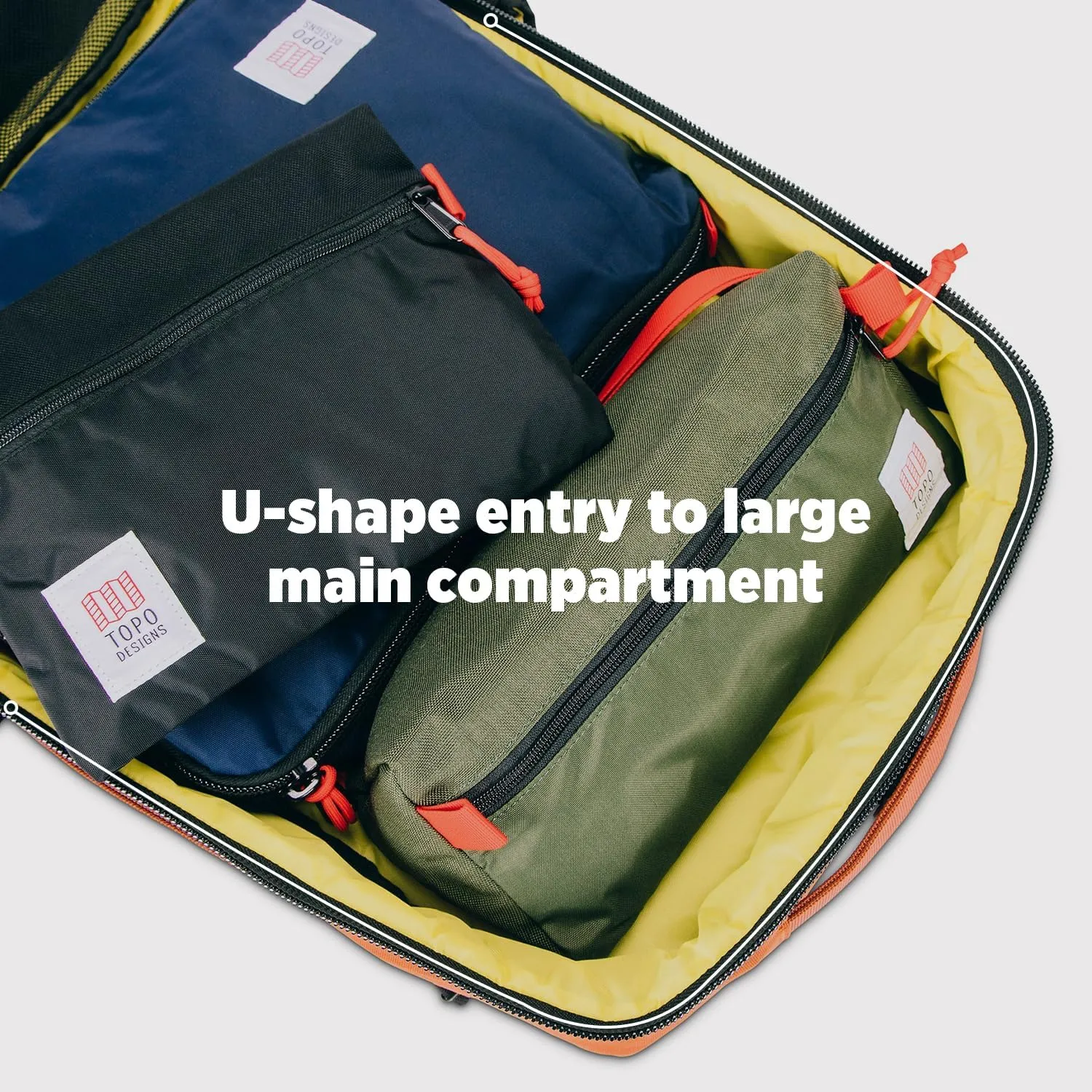 Topo Designs Global Travel Bag 30-40 Liter - Carry-on Compliant Versatile Pack, 3 Carry Options, External Laptop Sleeve (Eco-Friendly, 30L, Pine)