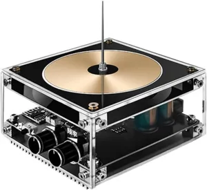 Totority Solid State Music Coil - Coil Desktop Toy Power Transmission, Science Experiment Tool, Us Plug,3.93x3.93x1.96in, Metal Aluminum & Acrylic, as Shown