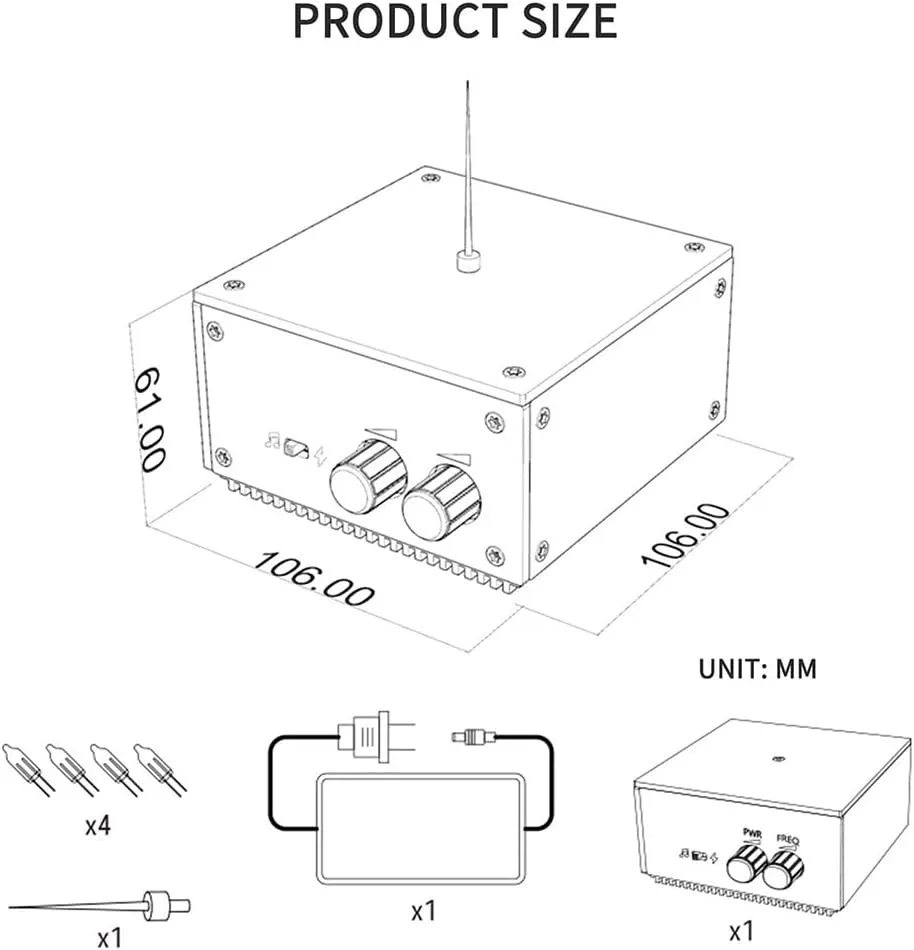 Totority Solid State Music Coil - Coil Desktop Toy Power Transmission, Science Experiment Tool, Us Plug,3.93x3.93x1.96in, Metal Aluminum & Acrylic, as Shown