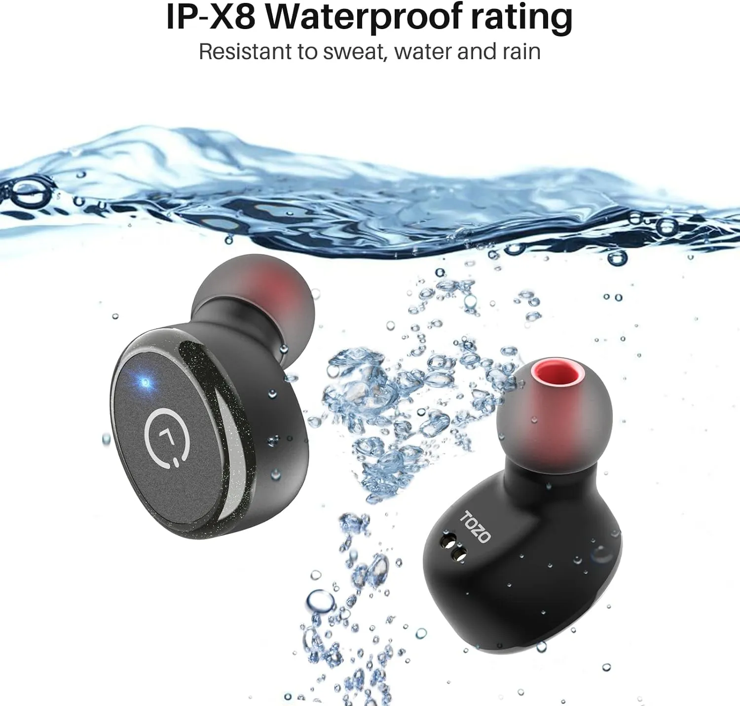 TOZO T10 True Wireless Bluetooth 5.3 Earbuds, 45H Playtime, Wireless Charging Case, IPX8 Waterproof Stereo Headphones in Ear Built in Mic Headset Premium Sound with Deep Bass, 32 Preset EQs via APP