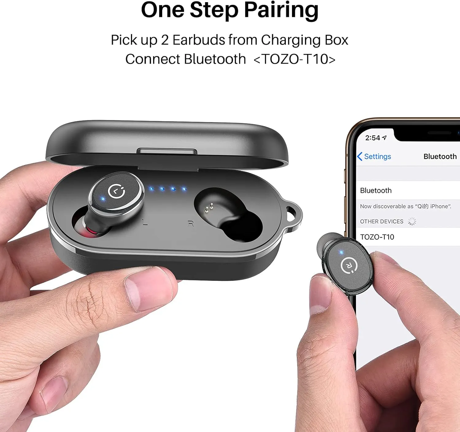 TOZO T10 True Wireless Bluetooth 5.3 Earbuds, 45H Playtime, Wireless Charging Case, IPX8 Waterproof Stereo Headphones in Ear Built in Mic Headset Premium Sound with Deep Bass, 32 Preset EQs via APP