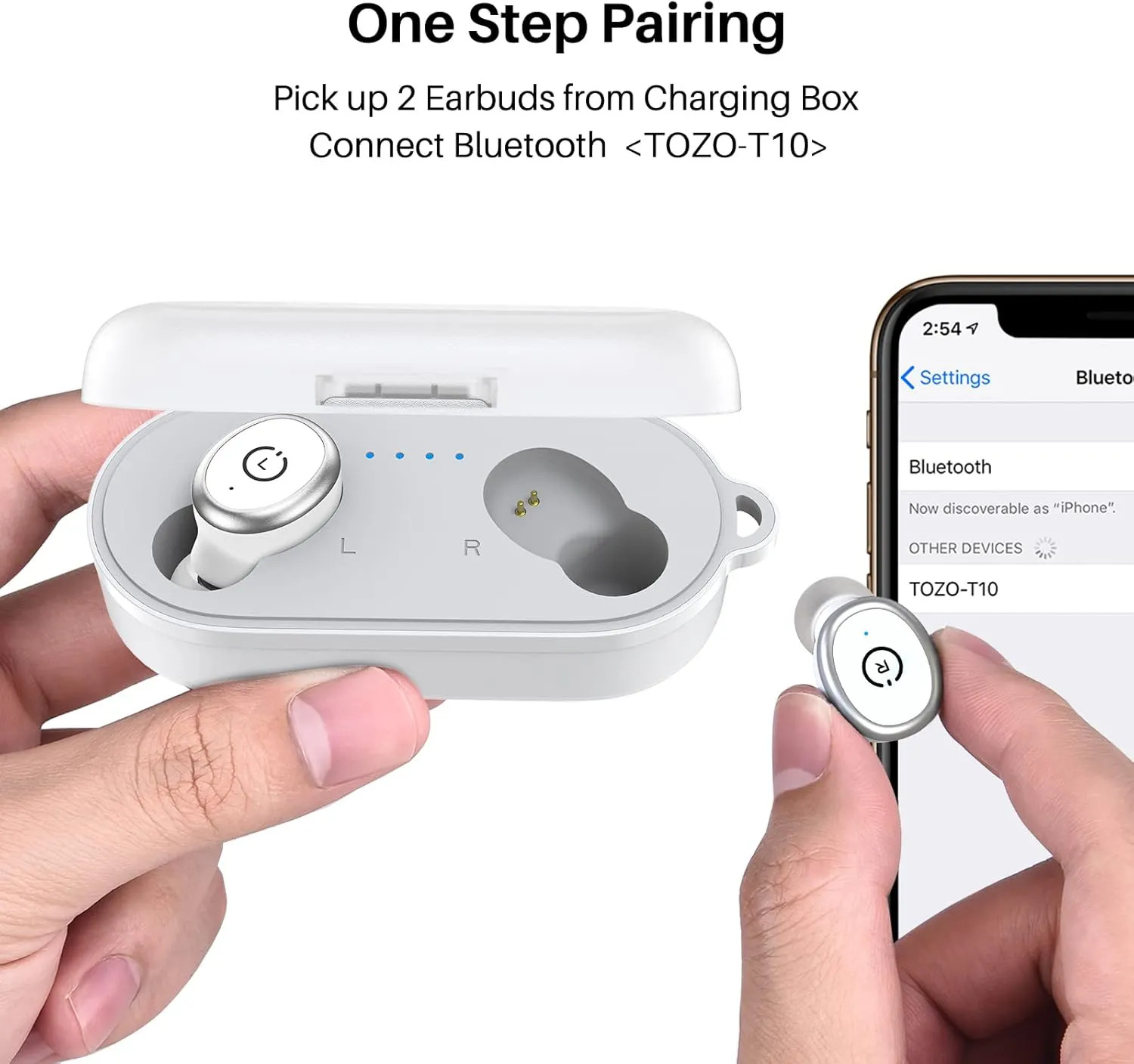 TOZO T10 True Wireless Bluetooth 5.3 Earbuds, 45H Playtime, Wireless Charging Case, IPX8 Waterproof Stereo Headphones in Ear Built in Mic Headset Premium Sound with Deep Bass, 32 Preset EQs via APP