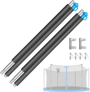 Trampoline Replacement Enclosure Poles with Clamp and Hardware Fits 10-16FT Straight Poles Trampoline (Can be Assembled by only one Adult)