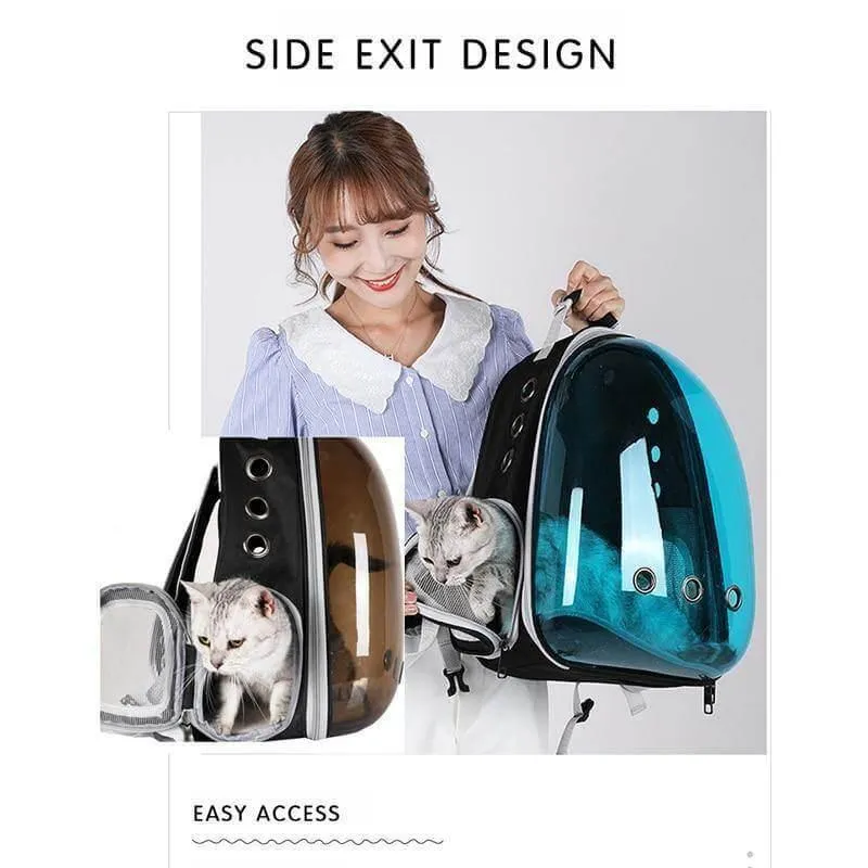 Transparent Pet Carrier Backpack - Breathable Travel Bag for Cats and Dogs