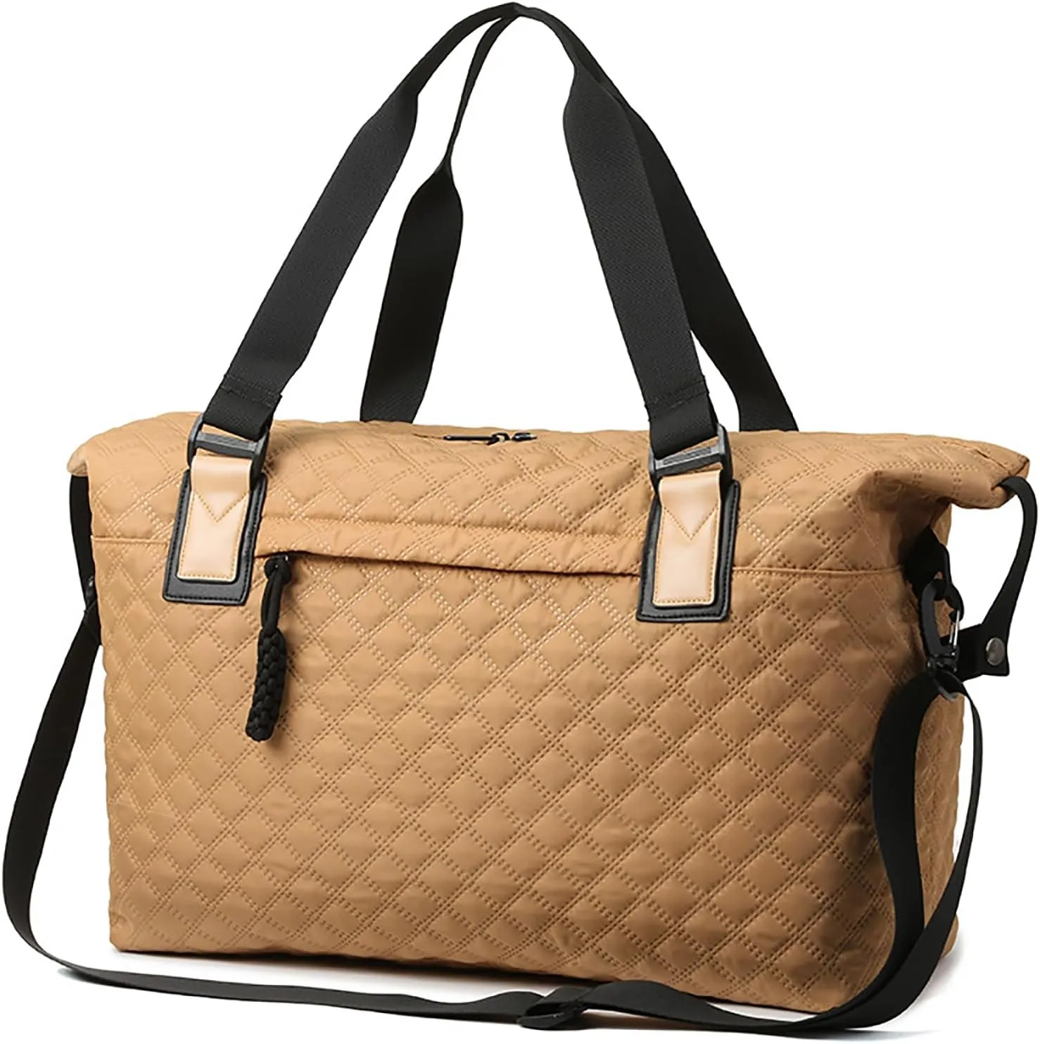 Travel Bag for Men and Women Waterproof Travel Duffel Bag Underseat Carry on Luggage Brown