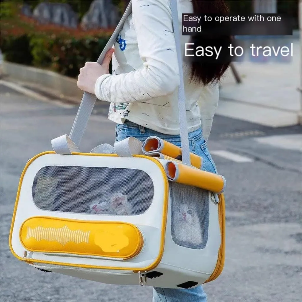Travel Cat Bag Cat Music Rhythm Cat Bag Going Out Messenger Bag Portable Backpack Pet Bag Multifunctional Storage Cat Bag Cat Bag