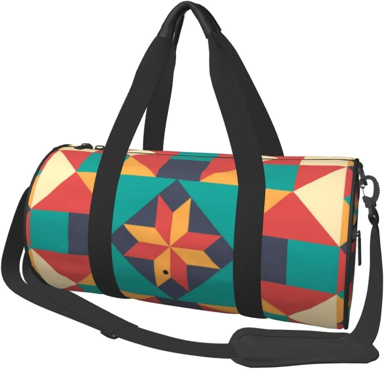 Travel Duffel Bag For Men Women-Colorful Barn Quilt Pattern Weekend Bag-Large Capacity Sport Gym Bag