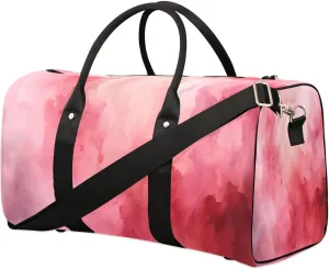 Travel Duffel Bag for Women Men Pink Pattern Waterproof Foldable Overnight Weekender Bag Large Capacity Sports Gym Bag