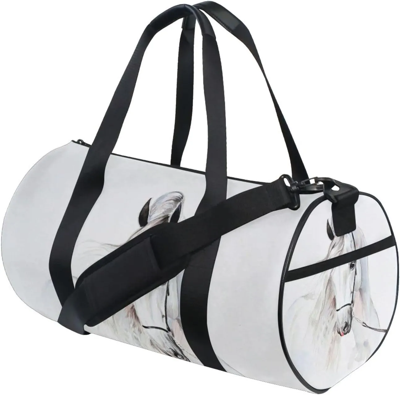 Travel Duffle Bag for Men Women, White Horse Large Travel Overnight Duffel Bag Unisex High Capacity Large Luggage Sports Gym Bag