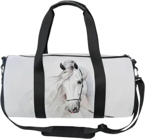 Travel Duffle Bag for Men Women, White Horse Large Travel Overnight Duffel Bag Unisex High Capacity Large Luggage Sports Gym Bag