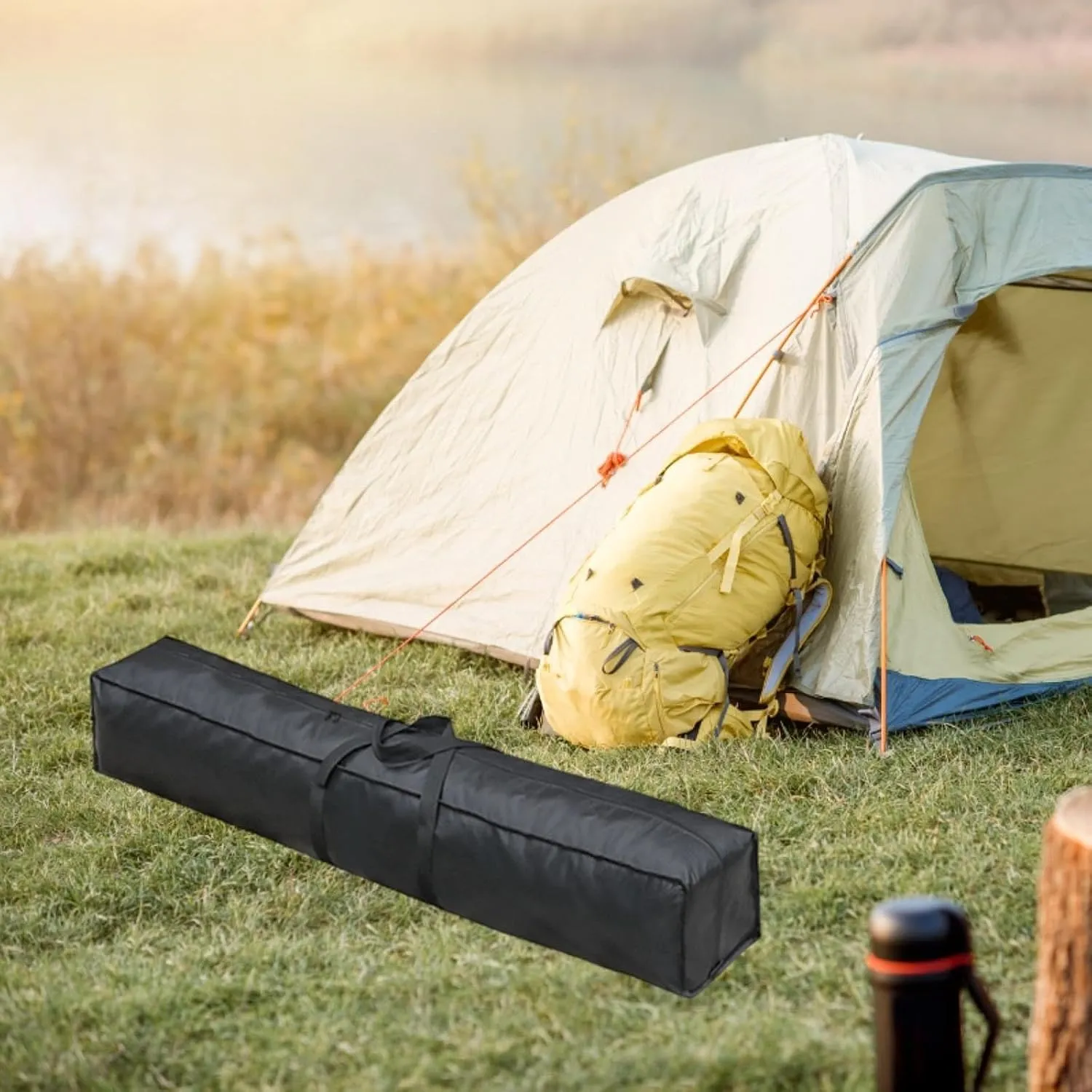 Travel Duffle Bag Water Resistant Rectangular Dustproof Long Luggage Bag Large Sports Equipment Storage for Fishing Gym Black, 120cmx25cmx25cm