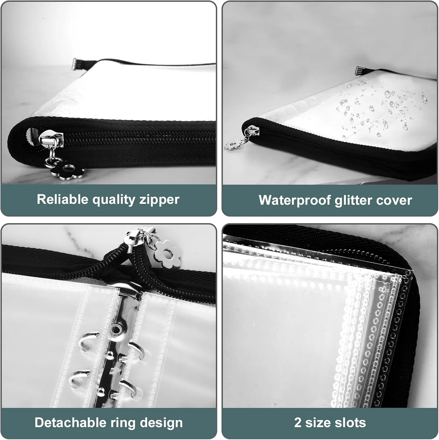 Travel Jewelry Organizer Transparent Jewelry Storage Book Set with Anti-oxidation Pocket Traveling Necklace Earring Organizer for Ring, Bracelets, Postcard (120 Grids  75 Thicken PVC Zipper Bags)