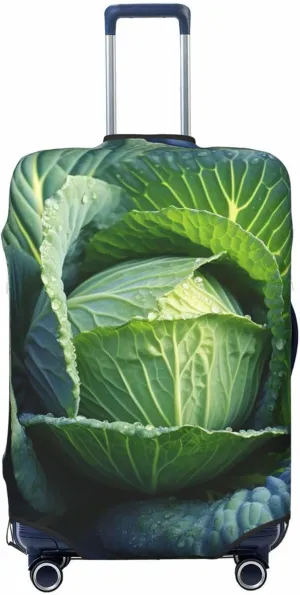 Travel Luggage Cover Anti-Scratch Suitcase Cover Protector Elastic Thicken Luggage Protector Washable Baggage Covers Bright Cabbage Suitcase Sleeve Fit 18-32 Inch Luggage Medium