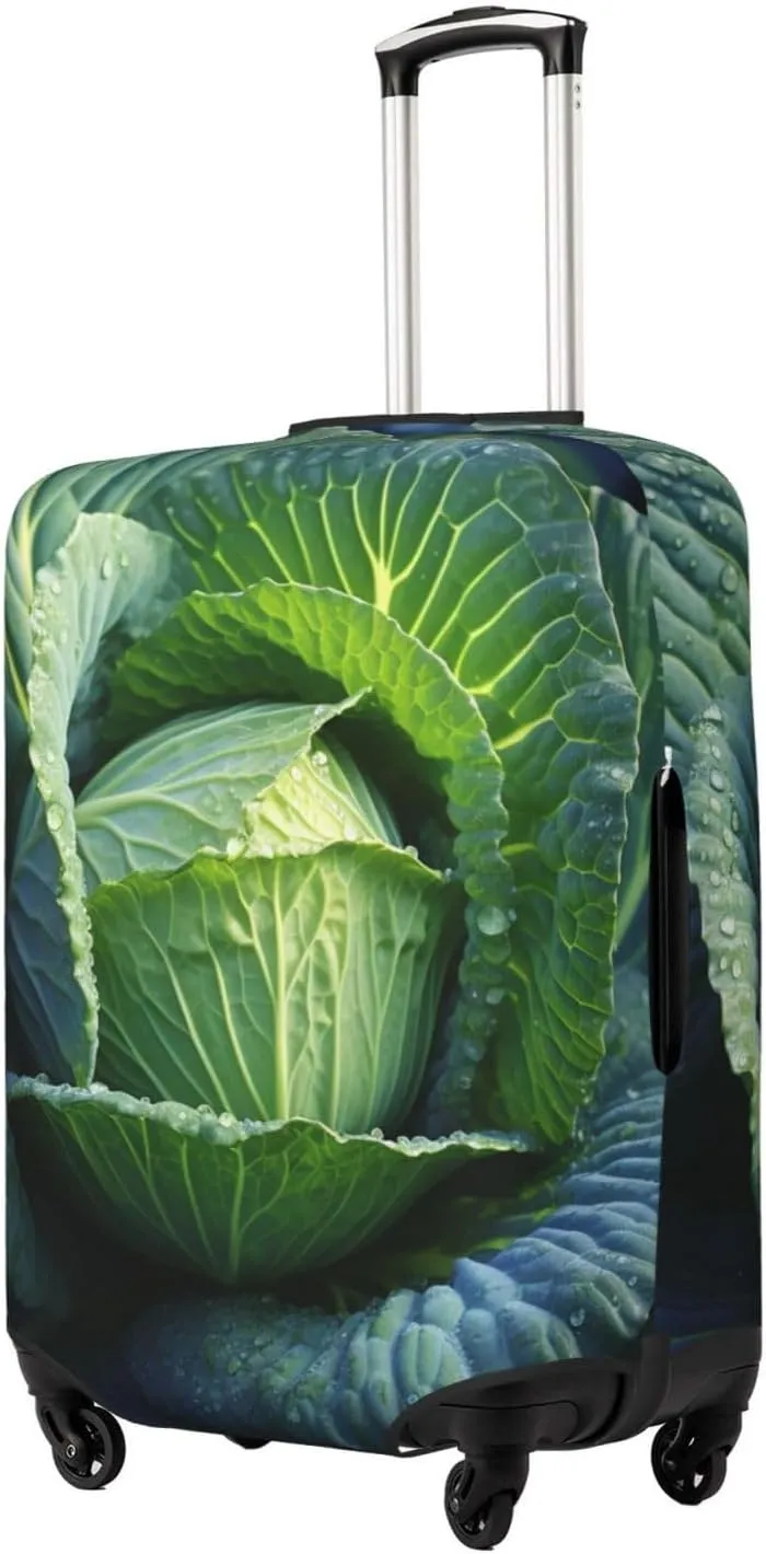 Travel Luggage Cover Anti-Scratch Suitcase Cover Protector Elastic Thicken Luggage Protector Washable Baggage Covers Bright Cabbage Suitcase Sleeve Fit 18-32 Inch Luggage Medium