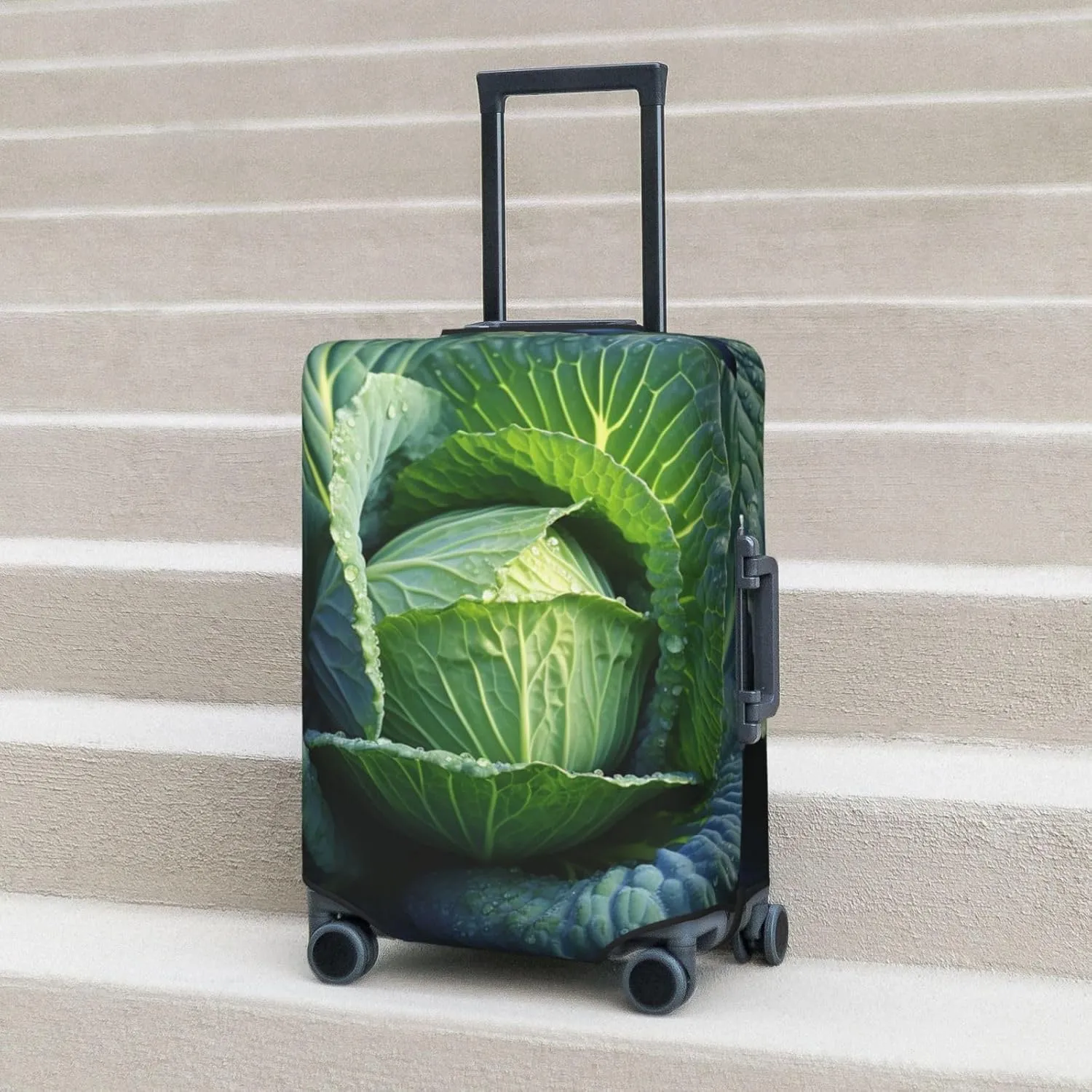 Travel Luggage Cover Anti-Scratch Suitcase Cover Protector Elastic Thicken Luggage Protector Washable Baggage Covers Bright Cabbage Suitcase Sleeve Fit 18-32 Inch Luggage Medium