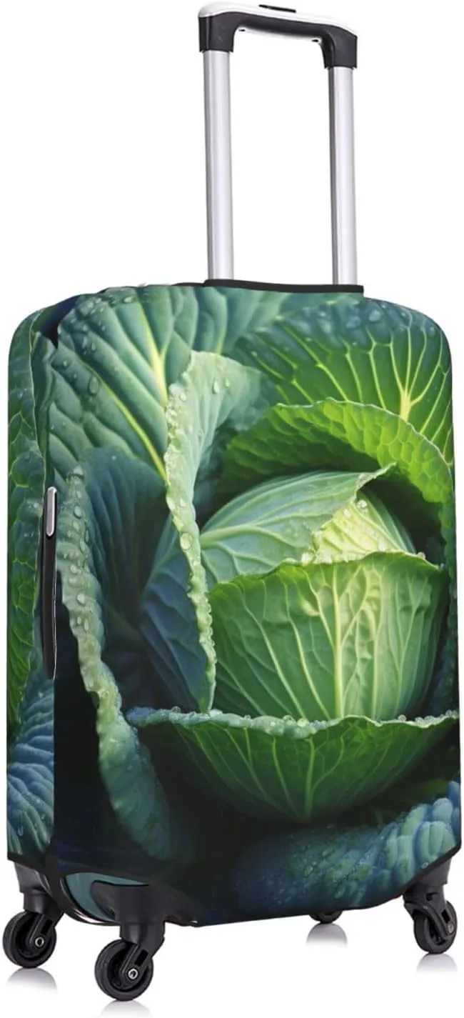 Travel Luggage Cover Anti-Scratch Suitcase Cover Protector Elastic Thicken Luggage Protector Washable Baggage Covers Bright Cabbage Suitcase Sleeve Fit 18-32 Inch Luggage Medium