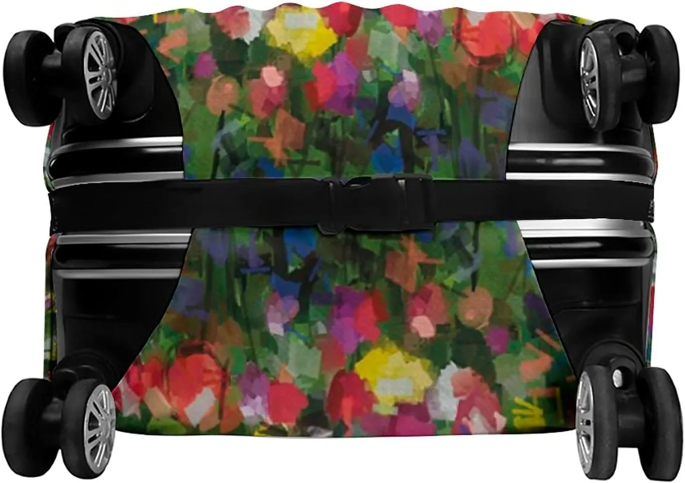 Travel Luggage Cover, Art Luggage Cover Suitcase Protector, Rural Landscape with Bunch of Tulip Flower Spring, Fits 30-32 Inch Luggage, Travel Summer Beach Holiday, Multicolor