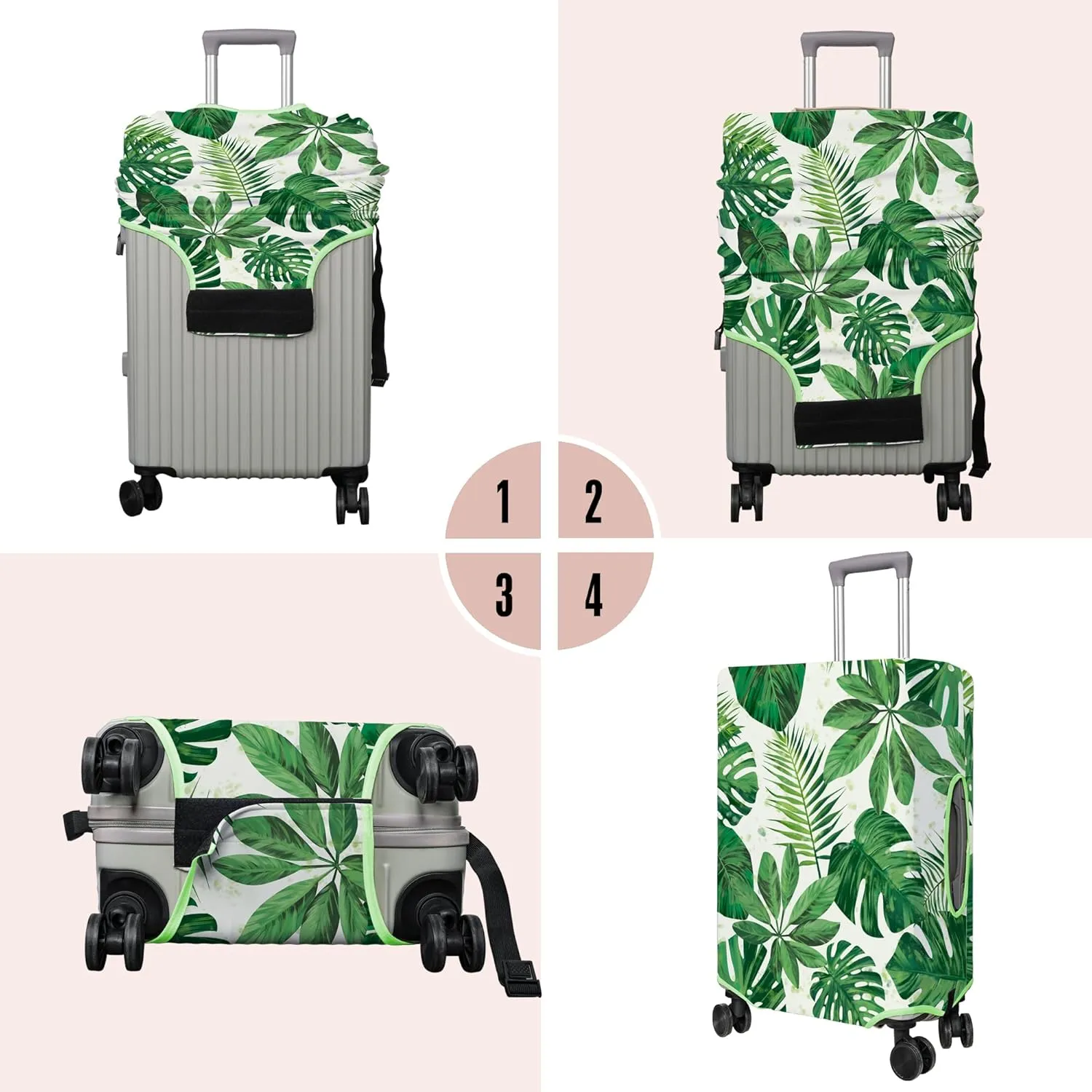 Travel Luggage Cover Suitcase Protector Fits 18-32 Inch Wheel Covers PatternedTravel Related Items Flower Luggage Protector Elastic M