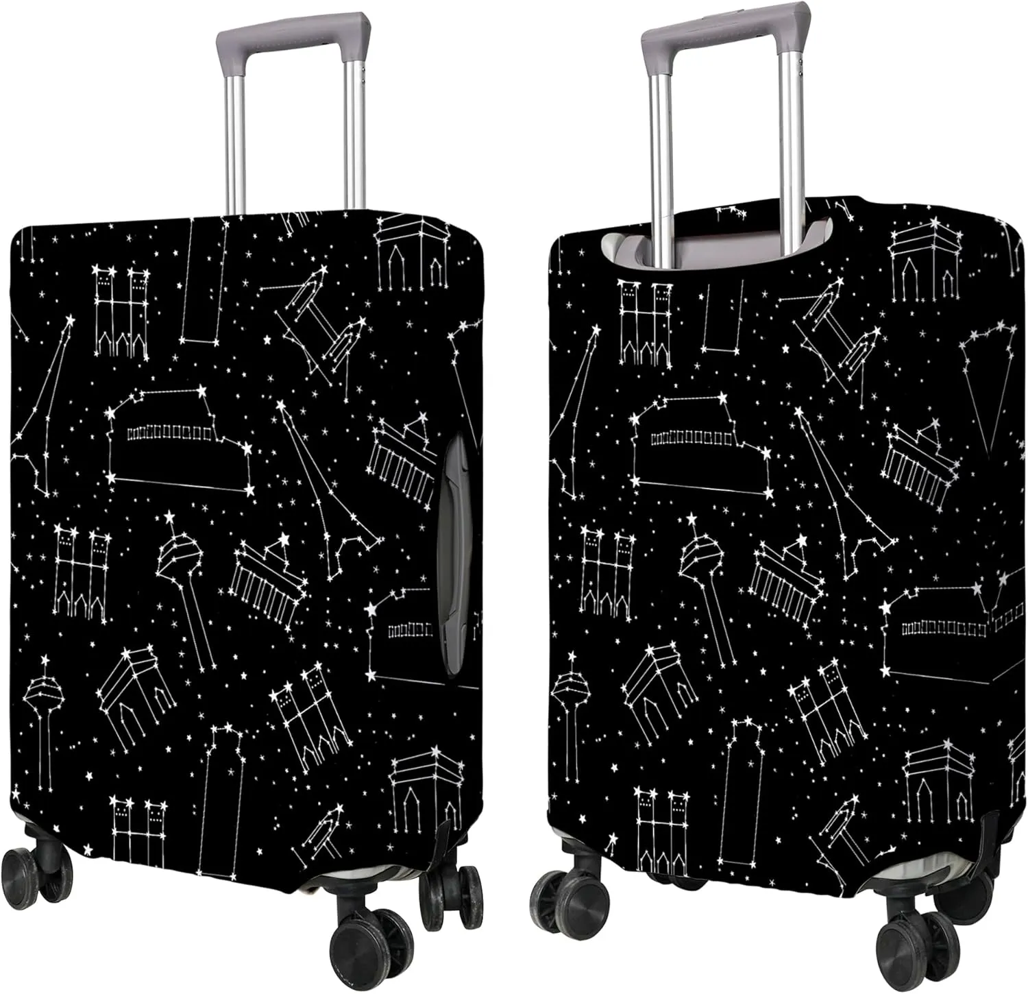 Travel Luggage Cover Suitcase Protector Fits 18-32 Inch Wheel Covers PatternedTravel Related Items Flower Luggage Protector Elastic M