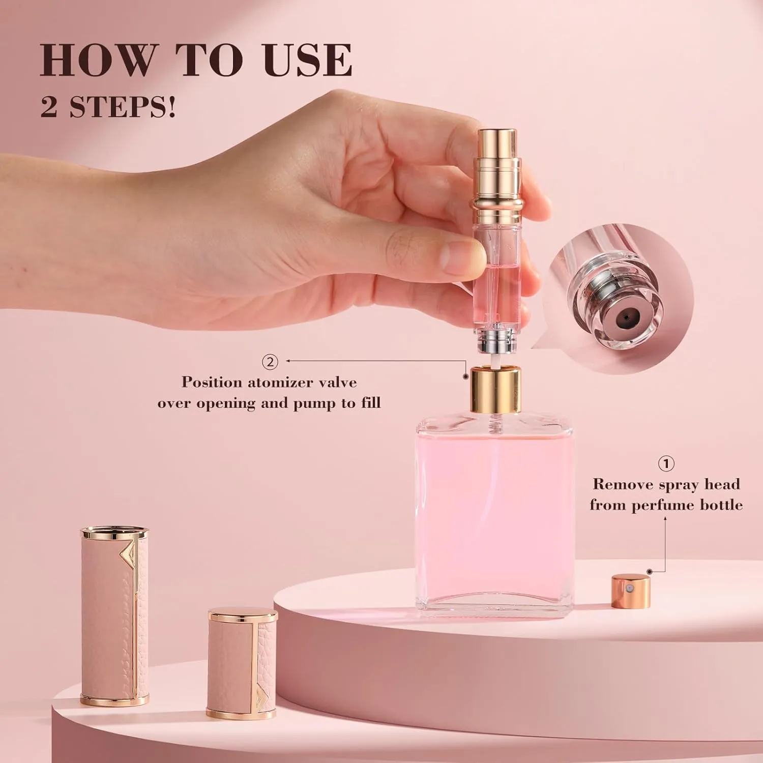Travel Refillable Perfume Bottle, Leak-proof 5ml Atomizer, Portable Luxurious Pocket Perfume Dispenser Pump Transfer Tool for Women Men Travel Accessories.
