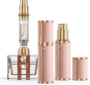 Travel Refillable Perfume Bottle, Leak-proof 5ml Atomizer, Portable Luxurious Pocket Perfume Dispenser Pump Transfer Tool for Women Men Travel Accessories.