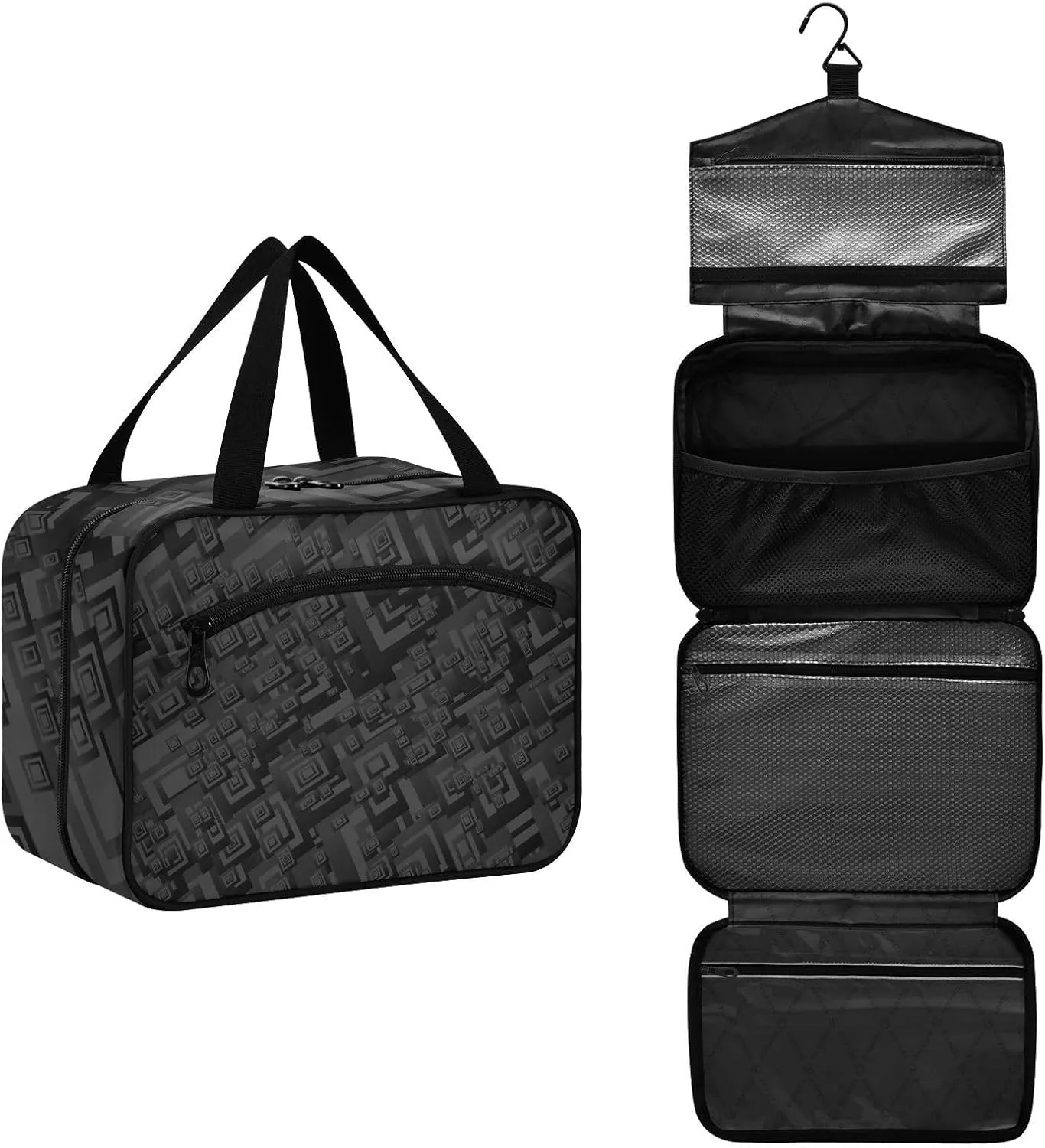 Travel Toiletry Bag Hanging Cosmetic Bag Compact Toiletry Bag with Large Capacity for Women Large Black